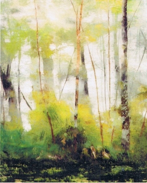 La futaie (détail) – 94*51 cm – Huile sur Verre – 2004